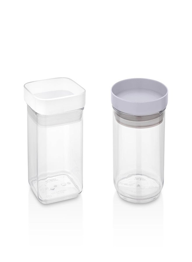 علبة تخزين أريستو 201 المربعة محكمة الإغلاق من بريزا، علب بلاستيكية للتخزين، سعة 500 مل - قد يختلف اللون